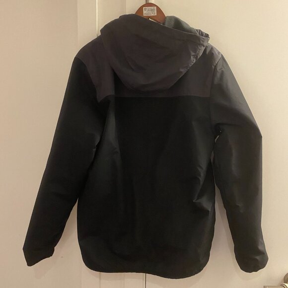 NIKE FLEECE / WATER PROOF WIND BREAKER BLACK GRAY JACKET SIZE SMALL - Picture 3 of 16